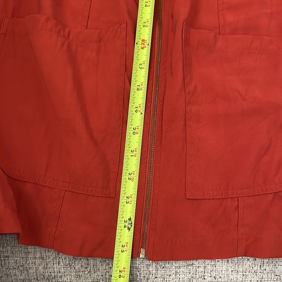 Rustic orange vintage zip up denim mini dress - Picture 6 of 7